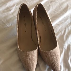 Karen Scott pumps pink and tan gold flecks